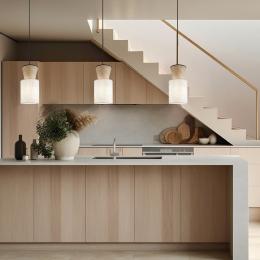 Colgante 1L AOSTA lino tostado 1 x 60w e-27 - ALEMAR