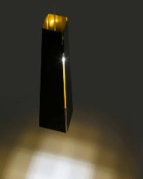 Lampara Colgante Pluma Faro luz LED tono blanco o negro/oro