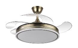 Ventilador BAYOMO Cuero - Fabrilamp. Motor DC Ø107cm