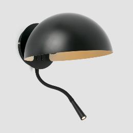 Aplique DOMINICA negro con lector LED Faro Barcelona