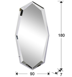 Espejo LONDON Acero marco poliedrico - Schuller - 180X90 cm