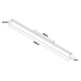 Aplique interior HANOK XL Negro Mantra - Luz Led
