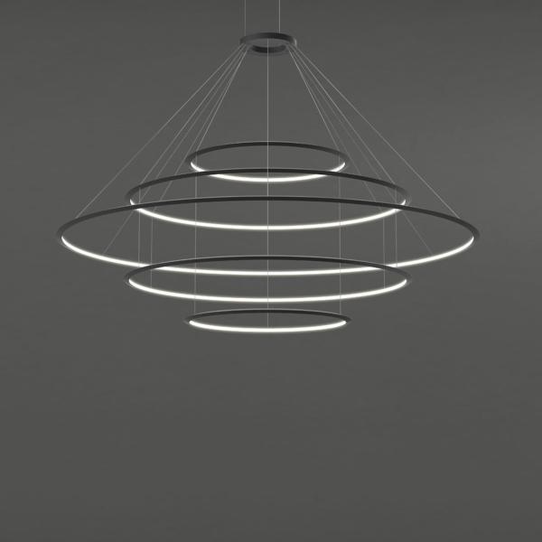 Lampara Circular - 5 Aros. Blanca/Negra/Oro Ø3m Leds-C4