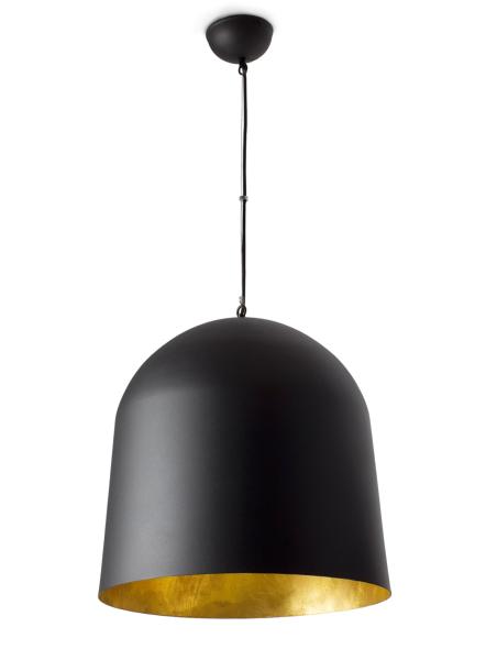 Colgante CRATER Faro - acabado negro/oro - 45cm