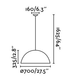 Colgante MAGMA Faro - acabado blanco/plata - 70cm