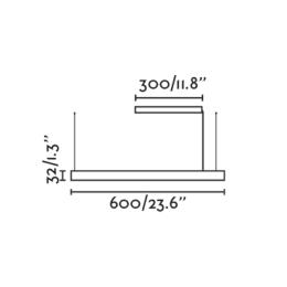 Lampara lineal VICO 600 negra con florón Faro Barcelona