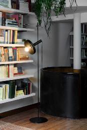 Lampara de pie WHIZZ negra/oro Faro Barcelona