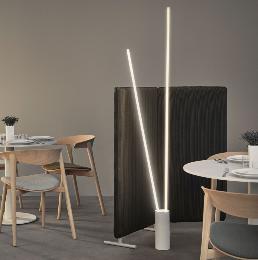 Lampara de pie Vertical Mantra Blanca - 2 Luces LED - 180cm