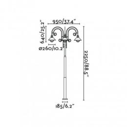 Farola de exterior 3 L. 225cm Serie Nautica - FARO