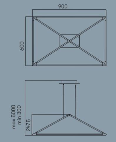 medidas lampara tubs leds-c4 Grok 90cm.