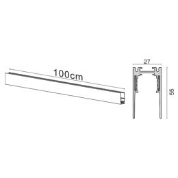 Carril Superficie Negro 1 metro Serie MAGNETO MANTRA