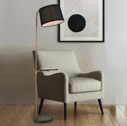 Pie salon TAU latón-negro 1 x 60w e-27 - ALEMAR