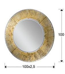 Espejo AURORA Redondo Oro - Schuller - Ø100cm