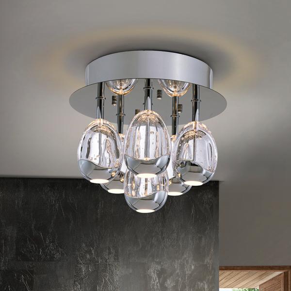 ROCIO- PLAFON 6L CROMO DIMABLE - SCHULLER