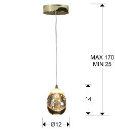 Colgante Rocio Schuller - metal dorado 1 luz LED