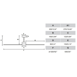 Ventilador AMELIA Negro FARO - Motor DC - sin luz Ø132cm