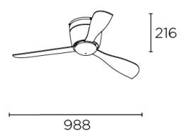 Ventilador Bora Leds-c4 - Motor DC y luz LED. 99cm. Ø.