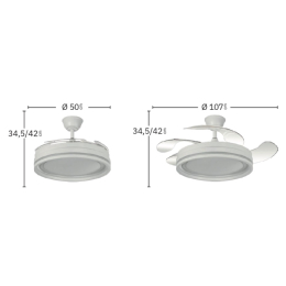 Ventilador Cerrato Negro Fabrilamp - Motor DC Ø107cm