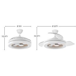 Ventilador Cupido Fabrilamp Blanco - Motor DC Ø107cm