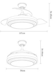 Ventilador IBE Oro envejecido- Fabrilamp. Motor DC Ø108cm