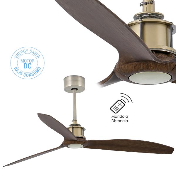 Ventilador Justfan oro viejo Faro 128cm.Ø