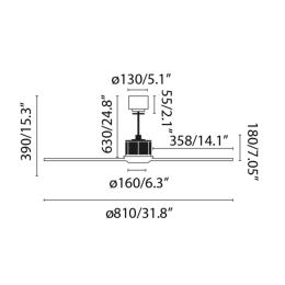 Ventilador JustFan Negro Faro + Kit de luz 81cm.Ø