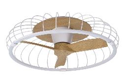 Ventilador NATURE Blanco/Haya - Mantra. Luz LED Ø79cm