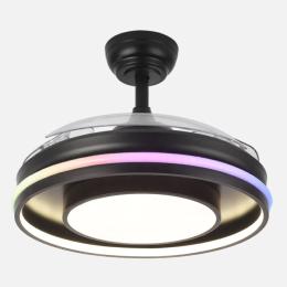 Ventilador Pitufo RGB Fabrilamp Negro - Motor DC Ø107cm