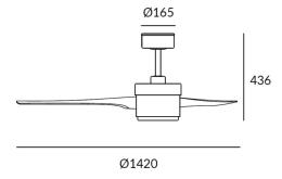 Ventilador exterior Tramuntana Leds-c4 - Motor Dc 142cm.Ø