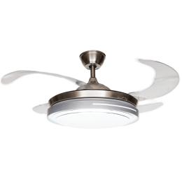 Ventilador Tegaluxe - Egil Plateado aspas retractiles 107cm.Ø