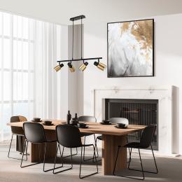 Lampara 4L MAENA negro-latón 4 x 60w e-27 - ALEMAR