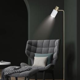 Pie salon MAENA blanco-laton 1 x 40w e-14 - ALEMAR