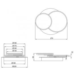 Plafon led BOSSA negro-madera led 15w 1425lm 3000k - ALEMAR
