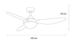 Ventilador de exterior Cierzo LED Mimax - 132cm Motor DC