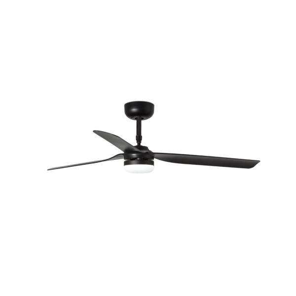 Ventilador PUNT FARO Negro con luz LED 130cm.Ø