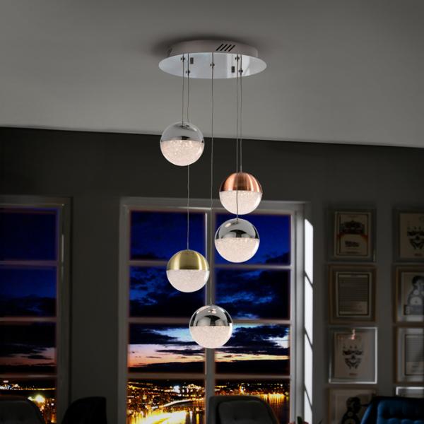 Lampara Sphere Schuller - 5 colgantes colores LED