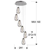 Lámpara colgante Taccia Schuller -  6 colgantes. LED.