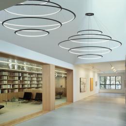 Lampara Circular - 5 Aros. Blanca/Negra/Oro Ø3m Leds-C4