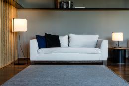 Lámpara de pie DRUM negra/beige Faro Barcelona