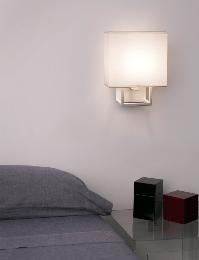 Aplique Vesper Faro blanco - Pantalla textil Beige