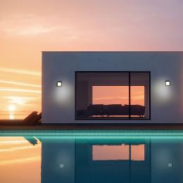 Aplique exterior CREEK Cuadrado Mantra Negro - Luz LED