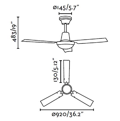 medidas ventilador mini indus faro