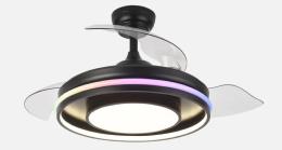 Ventilador Pitufo RGB Fabrilamp Negro - Motor DC Ø107cm