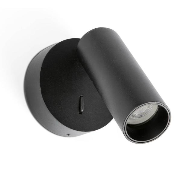 Aplique STAN SLIM 1L negro con interruptor Faro