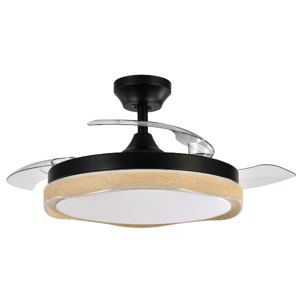 Ventilador BLONDI Negro Madera Fabrilamp - Motor DC Ø107cm