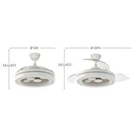 Ventilador Cupido Fabrilamp Negro - Motor DC Ø107cm