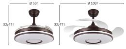 Ventilador DANI Oro envejecido 4 Aspas - Fabrilamp. Motor DC Ø108cm