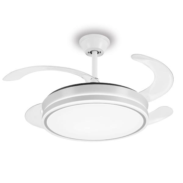 Ventilador AMBRA Blanco P&B - Motor DC Ø50-108cm Luz LED