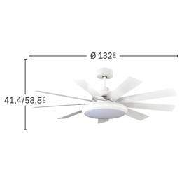 Ventilador PIREO Blanco Fabrilamp - Motor DC Ø132cm