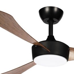 Ventilador Tormos Negro Roble Fabrilamp - Motor DC Ø132cm